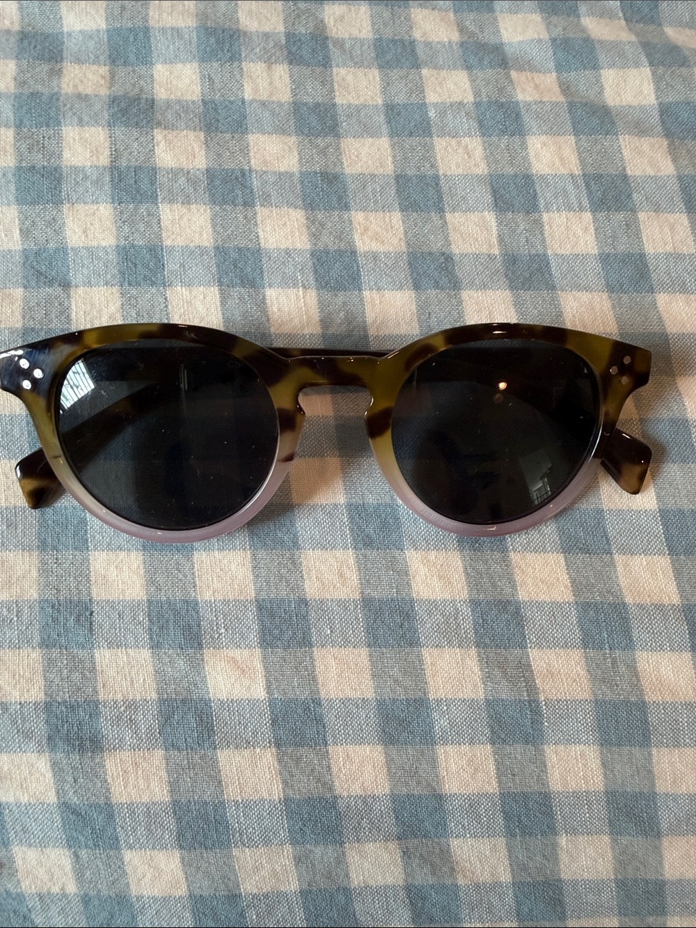 Girls designer inspired sunglasses, EUC, tortoise with pink lower rim